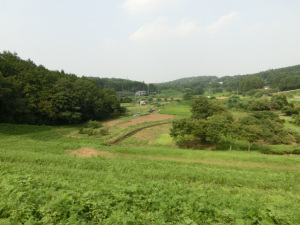 宮沢湖から日高を眺める